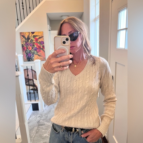 Vintage Tommy Hilfiger cable-knit sweater v-neck Y2K - Picture 5 of 5